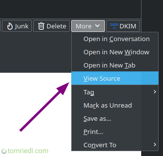 Quelltext E-Mail anzeigen