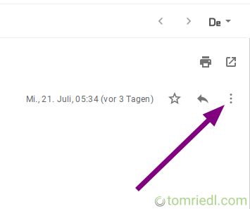 Burger-Menü Google Mail