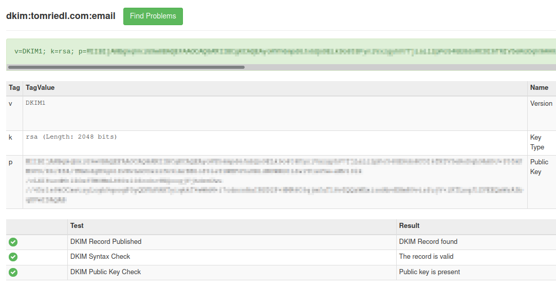 Erfolgreiche DKIM-Konfiguration