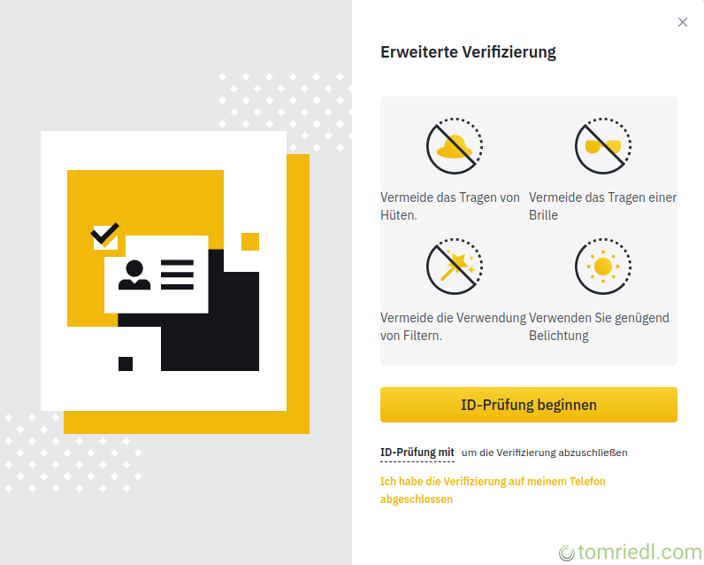 Erweiterte verifizierung starten