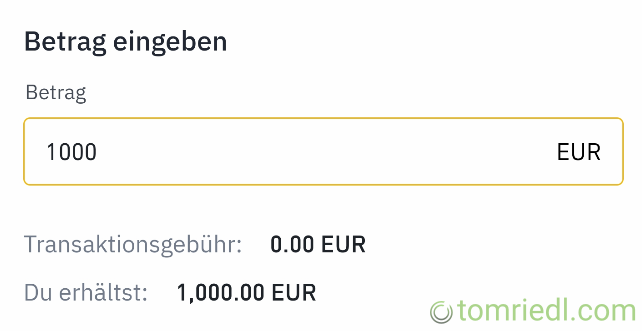 Betrag eingeben und fortfahren