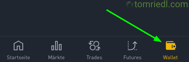 Binance Wallet auswählen