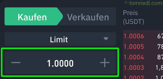 Preis für Kauf festlegen