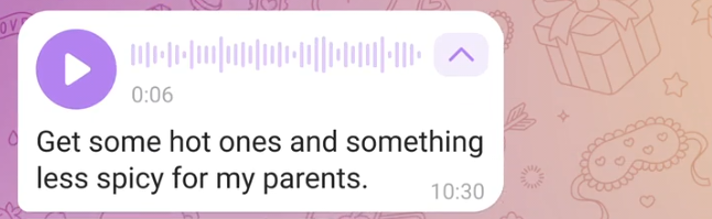 Telegram premium Speech to Text
