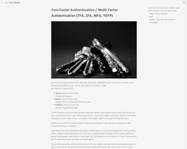 Screenshot tomriedl.com neue Version hell