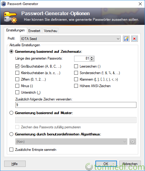 IOTA Seed Generator KeePass