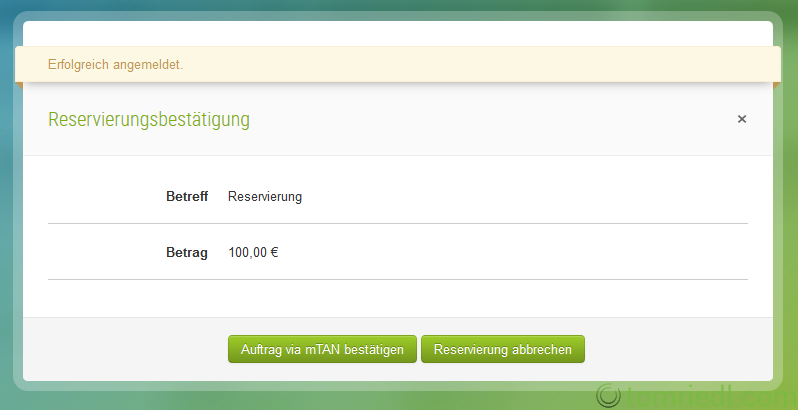 fidor.de Reservierung Anleitung