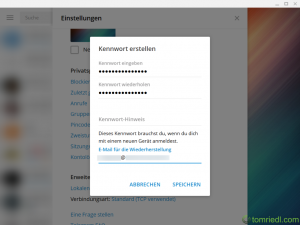 Telegram Desktop Two-Factor-Authentication aktivieren