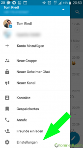 Telegram Menü Einstellungen