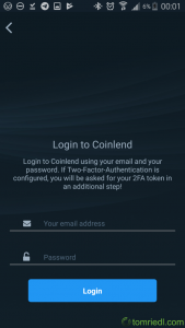 Coinlend Login Benutzername Passwort